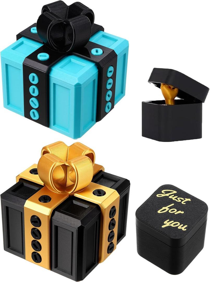 Novabright 2 Pack Annoying Present Box with Finger Annoying Gift Box with Screws Gifts Prank Boxes Novelty Hilarious Money Card Container for Party Birthday Wrapping