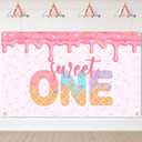 Avezano Sweet One Banner Sweet One Birthday Party Decorations Donut Birthday Backdrop for Girls 1st Bday Party Decorations Doughnut First B-day Party Supplies (6x3.6ft)