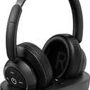 ROSIDA Wireless Headphones for TV Watching, Wireless Headphones for Seniors with Transmitter Charging Base, Bluetooth Headsets for TV, No Audio Delay, Gift for The Seniors or Parents, Black