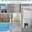 Clear Non-Magnetic Calendar Set for Fridge - Dry Erase Transparent Monthly and Weekly Calendar, List and Blank Whiteboard - Sticks to Wall, Glass, Door, Any Smooth Surfaces