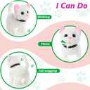 WorWoder Electronic Interactive Plush Cat- Battery Operated Mechanical Walking Little Pet Kitten with a Cute Bag, Meow Tail Wagging, Stretching Companion Animal for Toddlers & Kids