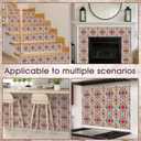 Faccito 24 Pcs Vintage Tile Stickers 4x4 Inch Watercolor Vintage Pink Flower Peel Stick Rustic Removable Self Adhesive PVC Waterproof Tile Stickers Cottage Core Decor for Kitchen Bathroom Backsplash