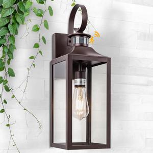 Large Motion Sensor Outdoor Wall Light 20" - Oil Rubbed Bronze Dusk to Dawn Outdoor Lighting, Modern Wall Mount Light Fixture, Brown Porch Light Fixture for Outside House Garage, 3 Modes (20 Inch (E26))