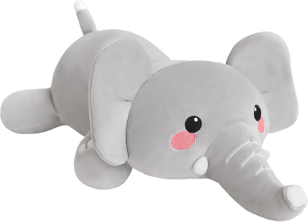 SQEQE Weighted Elephant Plush, Weighted Elephant Stuffed Animal, Cute Plushies Soft Pillow Toy Gift for Kids Adults 13.8 Inch, 1.6 Lbs