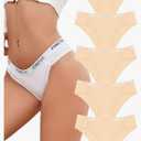 Cotton Underwear for Women Cheeky Panties Sexy Hipster Bikini Underwear Elastic Waistband Stretch Briefs 5 Pack M