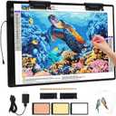 Zocelight Rechargeable A2 Light pad for Diamond Painting,A2 Light Board with 5200mAh Battery,6 Levels Dimming/3 Color temperatures 5500 Lux Super Bright Light Box for Drawing,Sketching,Animation