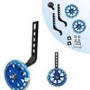 training wheels flash mute wheel bicycle stabiliser mounted Kit compatible for bikes of 12 14 16 18 20 Inch 1 Pair (Sky Blue)