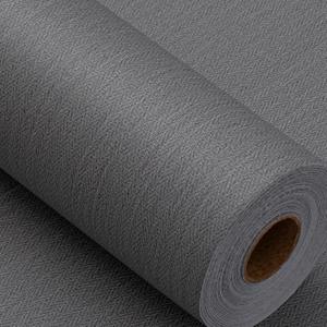Haimin Fabric Wallpaper Textured Contact Paper (24in X 393in) Grey Peel and Stick Faux Linen Wall Paper Self-Adhesive Vinyl Wallpaper Herringbone Look (Gray)