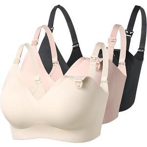 Momcozy Nursing Bras for Breastfeeding, YN21 Seamless Ultra Comfort Maternity Bra, Natural Shape, Pregnancy Sleep Bralette XL