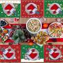 Christmas Placemats Table Placemats Set of 6 Plastic Seasonal Table Mats Decoration Washable Red and Green Winter Xmas Holiday Decoration for Kids Home Kitchen Dining Room Housewarming Gifts