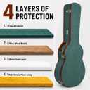 Crossrock Master Series OM Acoustic Guitar Case for Martin 000-14 Fret | Malachite Blue Eco Tweed Fabric, Re-Engineered Shell, Leather Handle & Gold Velvet Interior(CRW720OMMB), Size: OM