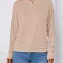 Zenlonr Long Sleeve Tops for Women Fall Fashion Outfits 2025 Crewneck Knit Basic Tee Shirts Business Casual Tops (XL)