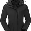 CAMELSPORTS Womens Ski Jackets Waterproof Fleece Snow Coat 3 in 1 Snowboarding Jackets Winter Warm Windbreaker Raincoat XL