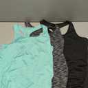 Glampunch 3PCS Maternity Yoga Tops Sleeveless Racerback Workout Athletic Maternity Tank Tops Pregnancy T-Shirt (Small, Black/Black Heather/Green)