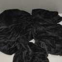 Smiry Velvet Seat Covers for Dining Room Chair Set of 4, Stretch Fit Removable Washable Chair Seat Cushion Protector Slipcovers with Ties, Black