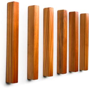 Wooden Drawer Pulls  No-Drill Handle for Cabinets Doors, Easy Install Wood Pulls Handle, PU Coated Durable Design, Modern Minimalist Cabinet Handles, Sleek Handle Grab for Home & Office