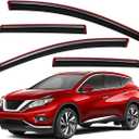 Lightronic Extra Durable Clip-on in-Channel Auto Vent Window Visor, Fits 2015-2024 Nissan Murano, UV Protection Rain Guard, Original Wind Deflector, No-Drill Easy Install, Dark Smoke, 4-Pcs