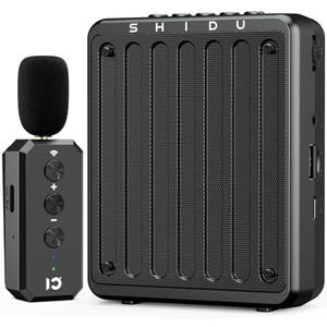 SHIDU 20W Voice Amplifier Wireless Lavalier Microphone Bluetooth Voice Amplifier for Teachers Portable Microphone with Speaker for Classroom,Speech, Meeting,Yoga,Outdoors