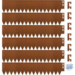 10 Inch Cor Ten Steel Landscape Edging – Metal Garden Border with Gloves