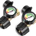 2 Pack Propane Tank Gauge, Gas Grill Gauge for 5-40lbs Propane Tank, 3 Temperatures Scale, Color-Coded Propane Tank Gauge Level Indicator, for Grill, Heater, Fryer, Camper