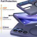 TORRAS Magnetic Shockproof for Samsung Galaxy S26 Ultra Case, Fit for MagSafe, 12FT Military Grade Protection, Translucent Slim Case for Samsung S26 Ultra Case Anti-Fingerprint Anti-Scratch, Purple