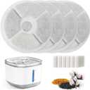 Cat Water Fountain Filters, 4 Pack Replacement Filters & 4 Pack Replacement Pre-Filter Sponges Set for 100oz/3L Automatic Pet Fountain Cat Water Fountain