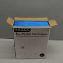 Two Pocket Folders, RAZCC 50 Pack 2 Pocket Folders Fit Letter Size Paper, Paper Folders with Pockets for School Office Business Home (Blue)