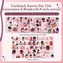 Rngmsi Insert Cardstock for Clear Case - 8Pcs Pink Praying Black Women Cardstock Inserts Compatible with Kindle Paperwhite 11th-12th, 50Pcs Motivational Quotes Stickers for E-Reader Clear Back Cover
