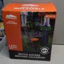 Joiedomi 6 FT Tall Halloween Inflatables Three Witch Around Cauldron with Flame Light Yard Outdoor Decoration Blow Up with Build-in LEDs for Halloween Party Indoor, Outdoor Inflatables Decorations