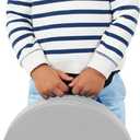 Kids 15 inch Round Floor Cushions with Handles 2-Piece Set; Modern Flexible Seating, 2 inch Thick Soft Foam Pads Ideal for Reading Corners, Children's Playrooms, Family and Media Rooms - Sterling, 15x15x2 inches