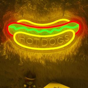 HOT DOGS Neon Signs for Wall Decor Neon Lights for HOT DOGS Shop Led Business Signs Suitable Fast food Neon Light Decor for Restaurant,Kitchen,Party,Food Decoration,USB Powered 14.56.8inch