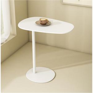 C-Shaped Side Table, Iron End Table for Couch Sofa and Bed, Small Metal White Side Tables for Living Room Bedroom (White, High-27.6in/70cm)