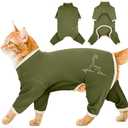 ADNIKIA Cat Pajamas for Cats Only, Sticky Hair Cat Clothes, Sphynx Hairless Cats Sweater, Recovery Suit After Surgery, Prevent Lost Hair Kitten Onesie Shirts Costumes Outfits for Pet, L