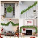 2Pcs 6FT Christmas Norfolk Pine Garlands,Real Touch Garland, Faux Greenery Garland for Fireplace Mantle Indoor Outdoor Holiday Party Home Decor2-Pack