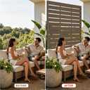 HDPE Outdoor Privacy Screen 72" H x 47.2" W Freestanding Room Divider with Metal Base, Weatherproof Waterproof Sunscreen Rustproof Partition Screen for Patio Backyard Pool Balcony, Brown