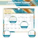 3 x 2026 Calendar, 2026 Wall Calendar, 18 Month Wall Calendar 2026-2027, January 2026 to June 2027 Calendar with Twin-Wire Binding, Hanging Hook and Julian Dates, 11" X 8.5" (Drift Sand)