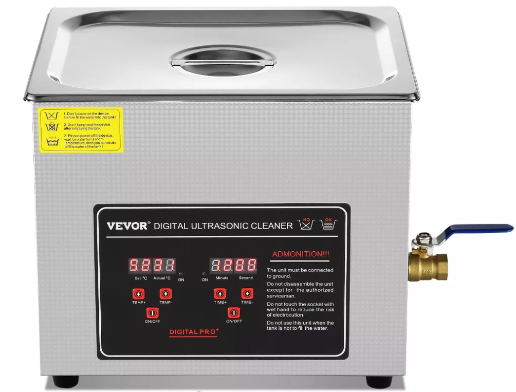 VEVOR Ultrasonic Cleaner with Digital Timer & Heater, Professional Ultra Sonic Jewelry Cleaner, Stainless Steel Heated Cleaning Machine, Silver