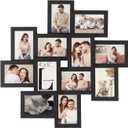 SONGMICS 4x6 Picture Frames Collage Wall Decor, 12-Pack Photo Collage Frame, Multi Picture Frame Set with Glass Front, Assembly Required, Ink Black URPF22BK