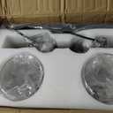 Farmhouse 6-Light Bathroom Vanity Light Fixtures, Black and Wood