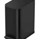 Cesun Small Bathroom Trash Can with Lid Soft Close, Step Pedal, 5 Liter / 1.3 Gallon Stainless Steel Garbage Can with Removable Inner Bucket, Waste Basket for Bathroom, Bedroom (Matte Black)