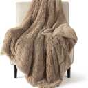 Bedsure Fuzzy Sherpa Faux Fur Twin Blanket Brown Cozy Gifts for Women Men, Soft Fleece Plush Warm Minky Thick Blanket Twin Size for Bed, Couch, Room Decor Dorm Essentials Brown Decor Gifts, 60x80