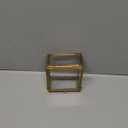Creative Co-Op Brass and Glass Display Box with Scalloped Edges, Antique Finish (3" Square x 1-3/4"H)