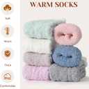 Slipper Socks Fuzzy Socks for Women Warm Fuzzy Socks Sleep Cozy socks Fluffy Socks Winter Cozy Socks for women (7 Pairs, Multicolor)