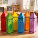 18 Pcs Large Back to School Decorations 26.37" Pencil Crayons Boxes First Day of School Party Favors for Classroom Photo Booth Props for Preschool Kindergarten(Crayons)