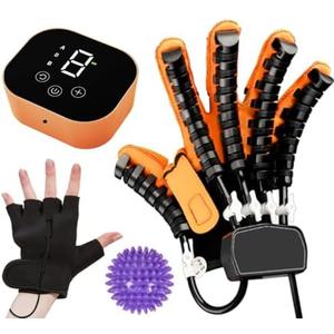 GENDOING Rehabilitation Robot Glove for Stroke, Robotic Hand Stroke Recovery Equipment, Fingers Strength Training Device for Hemiplegia, Strength Adjustable (Left Hand-M)