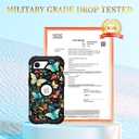 Hocase for iPhone 17e/iPhone 16e Case, Heavy Duty Shockproof Protection Hard Plastic+Silicone Rubber Hybrid Protective Phone Case for iPhone 17e/16e 6.1" - Butterflies in Garden