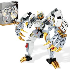 Mech with Cool Tiger Claws Building Kit, Collectible Warrior Super Battle Hero Display Model, Creative Gifts Sets for Teens Age 14+ or Adults (323 Pieces)
