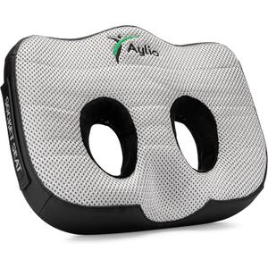 Aylio Socket Seat Cushion for Sit Bone and Back Pressure Relief, Butt, Tailbone, Hip, Hamstring, Posture Support - Firm Memory Foam Comfort Ischial Tuberosity Pillow for Desk Chair or Car