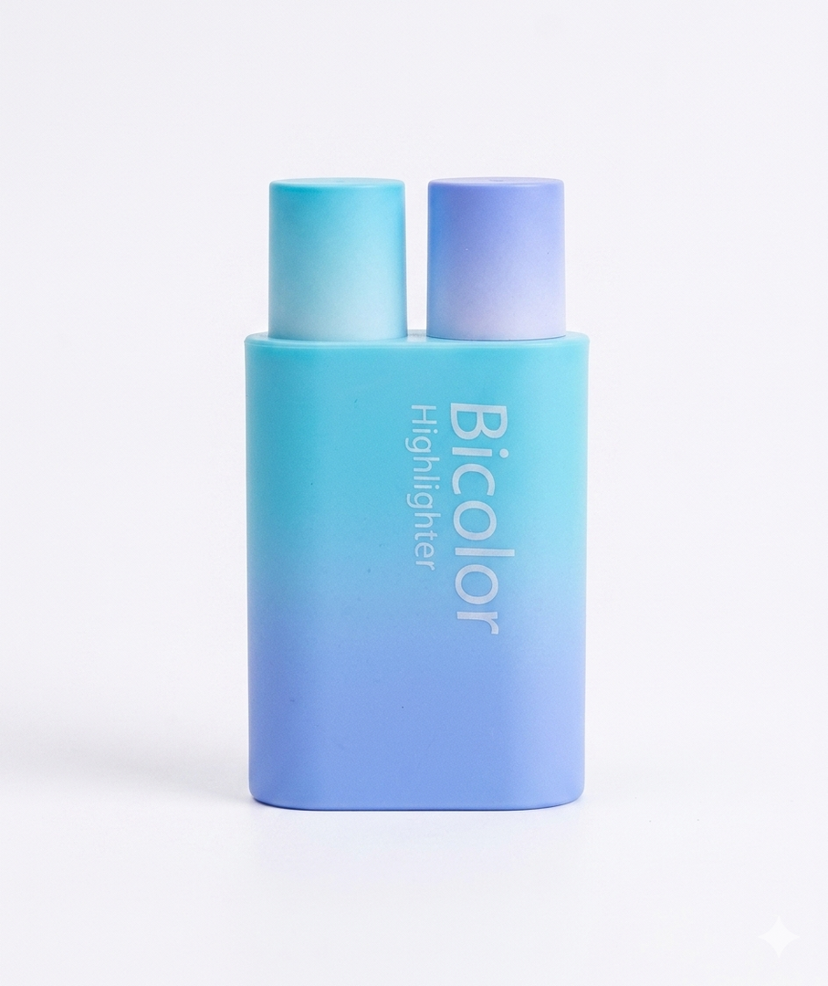 1 Piece Bicolor Highlighters for Notes, Study, and Office Use