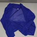 Allegra K Women's 3/4 Sleeve Sheer Mesh Shrug Open Front Cropped Bolero Cardigan (Blue, XL)